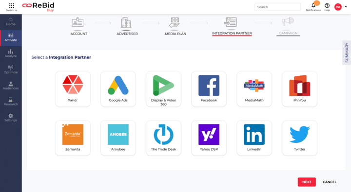 screenshot of ReBid Insights